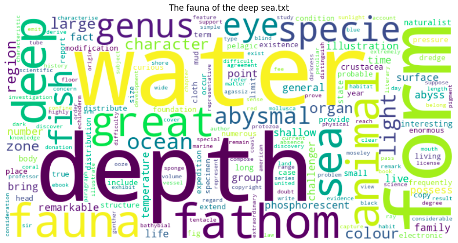 Word cloud from natural language processing project